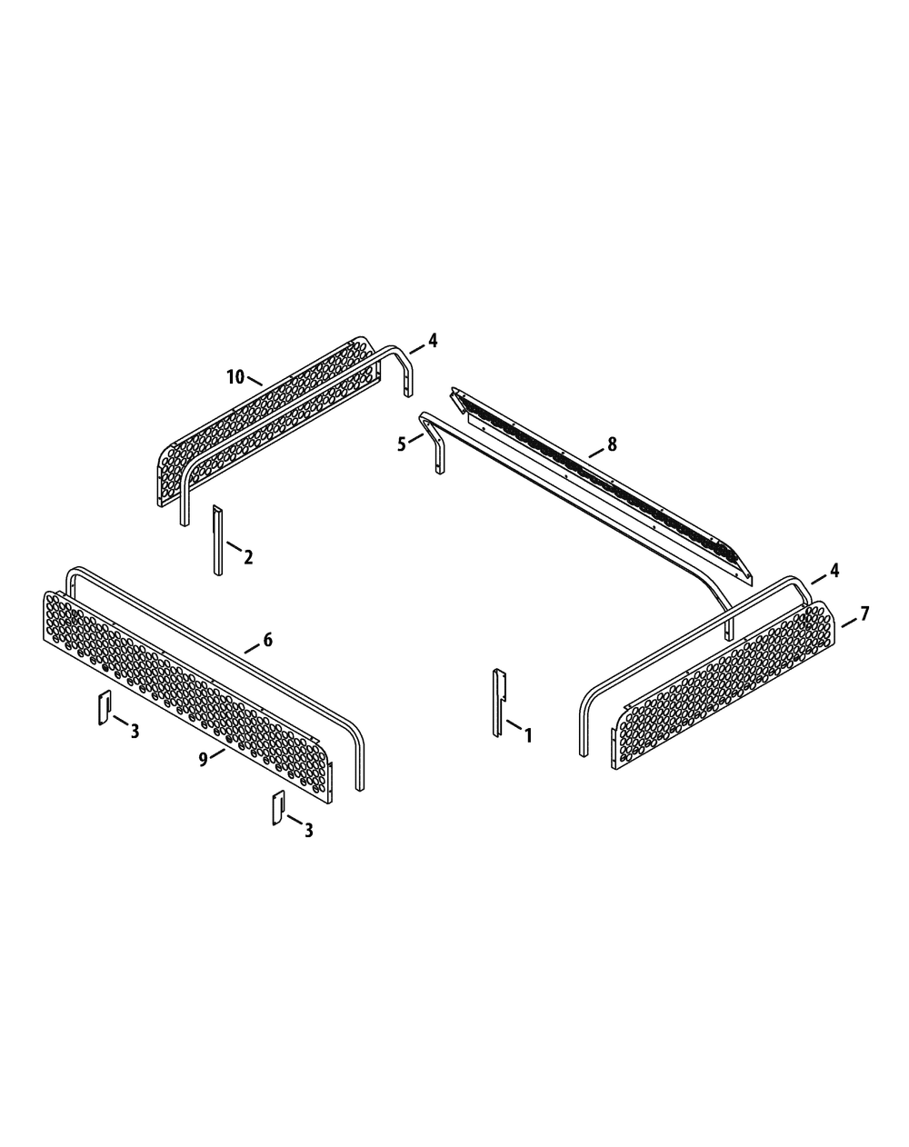 Raised Bed Gates Diagram and Parts List for 39A70032100  Cub Cadet Lawn Tractor Accessories